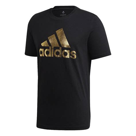 adidas t shirt schwarz gold herren|schwarze T.